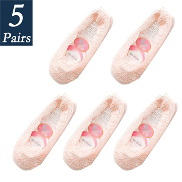 Lace Boat Socks Ladies Invisible Socks PINK - spot ale pink