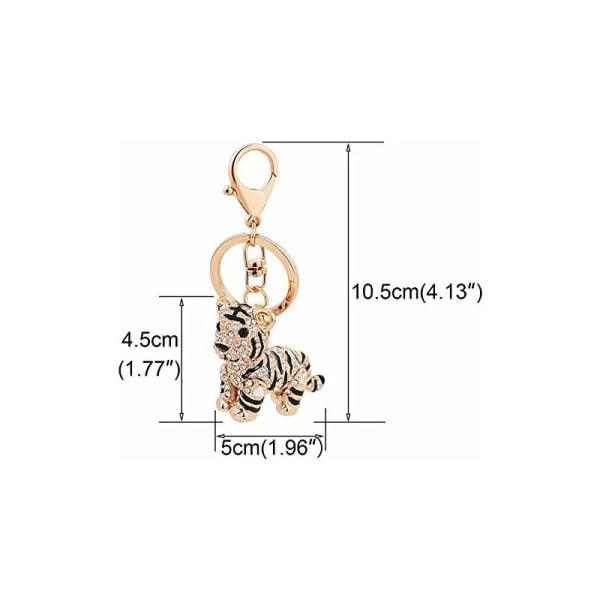 Nyckelring (stil b) söt tigerplånbok i metall med strass, nyckelring - HARRY - stock