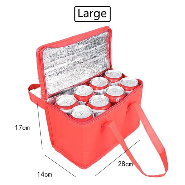 Termisk isolerede køletasker Frokost termisk køletaske RØD - on stock Red 28x14x17cm