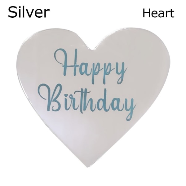 10 kpl Cake Top Flag Cupcake Topper SILVER HEART - varastossa Silver Heart-Heart