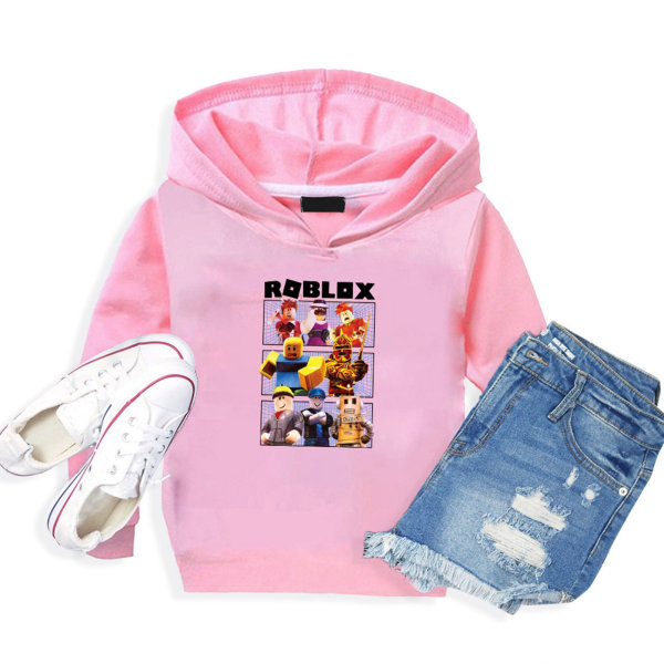 Roblox Hoodies Barn Pullover Långärmade Sweatshirts - stock pink 120