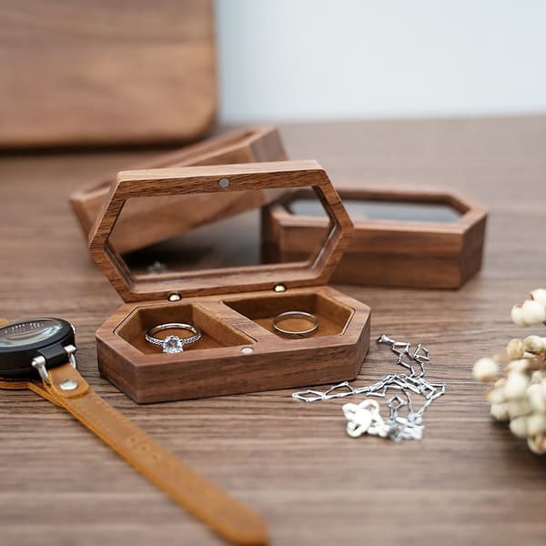 Smyckeskrin Ring Förvaringslåda BRUN - high quality brown