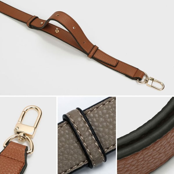 Handväska i äkta läder Axelrem Crossbody-rem BRUN - on stock brown