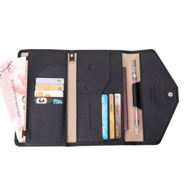 Flerfunktionellt blockerande passhållare Reseplånbok - stock black