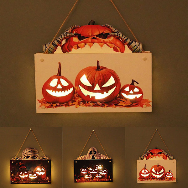 Halloween hus tecken listning atmosfär natt ljus hänge - on stock #1