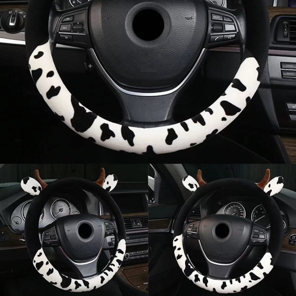 Cow Steering Wheel Cover, Passar 15 tums rattbil - on stock
