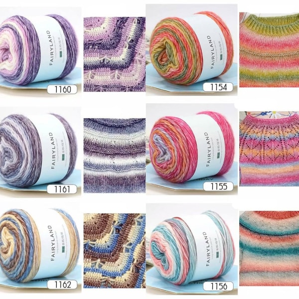 Rainbow Woolen Yarn Cake Garn - stock 1158