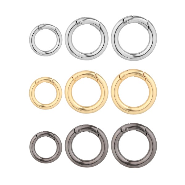 10st Spring O-Ring Spännen Karbinhake Handväskor GULD - stock