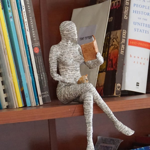 Nordic Modern Reading Woman Patsas Hartsi Desktop Sculptures - spot-myynti C