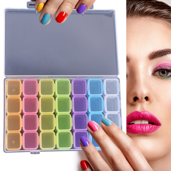 28/56 Grids Beads Storage Box, Art Rhinestone Tools - spot-myynti transparent 56 compartment storage box