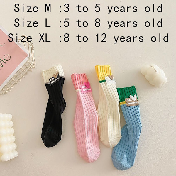 4 par bomullsstrumpor Love Heart Sock - high quality M