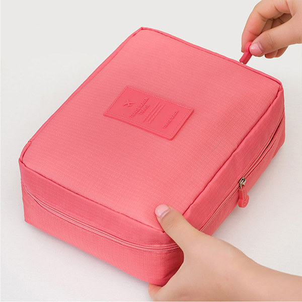 Stor kosmetisk smink rese-toalettväska Organizer för kvinnor - high quality Rosa 21x8x16cm