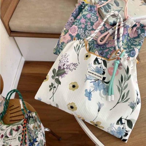Flower Handbag Print Ostoskassit ORANSSI 43X38CM - spot-ale orange 43x38cm