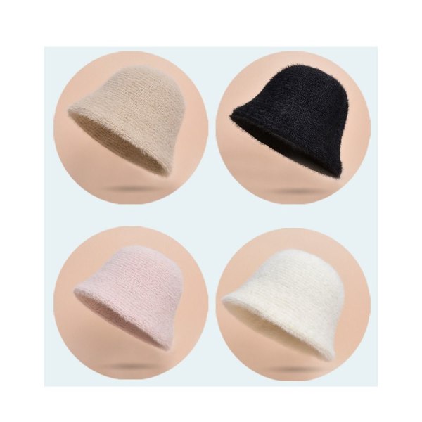 Höst Vinter Plysch Hatt Fisherman Hat VIT - on stock White