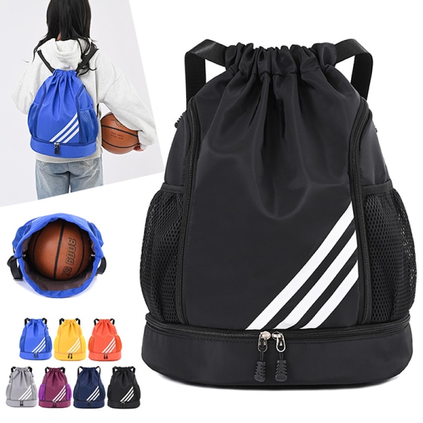 Gym Sports Bag Naisten kiristysnyörilaukut kengille Joogareppu - varastossa Black
