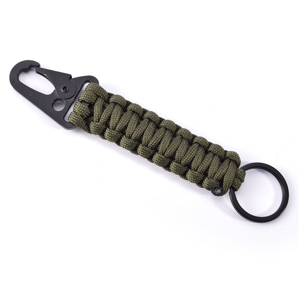 Paracord Keychain Carabiner Clamp Kaulakoru Avaimenperän koukut - laadukkaita Green