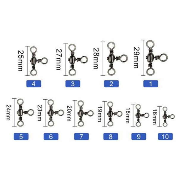 50 st/lot Fishing Rolling Swivels Connector Tackle 6 - high quality 6