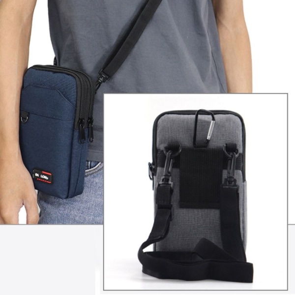 Midjeväska Midja Fanny Pack MÖRKGRÅ DUBBELLAGER - high quality dark grey Double Layer-Double Layer