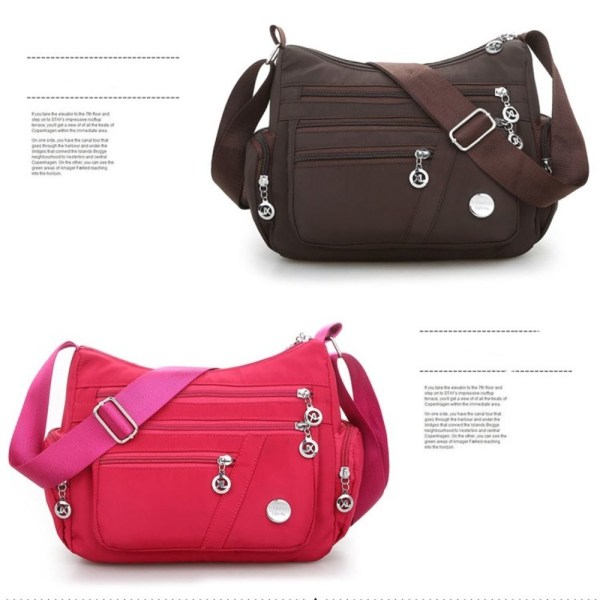Kvinner Multi Pocket Messenger Håndveske Cross Body Vesker LILLA - high quality purple