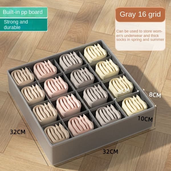 Underkläder Förvaringsbox Byxor Klassificering Låda LJUSGRÅ - high quality light grey 7Grids-7Grids