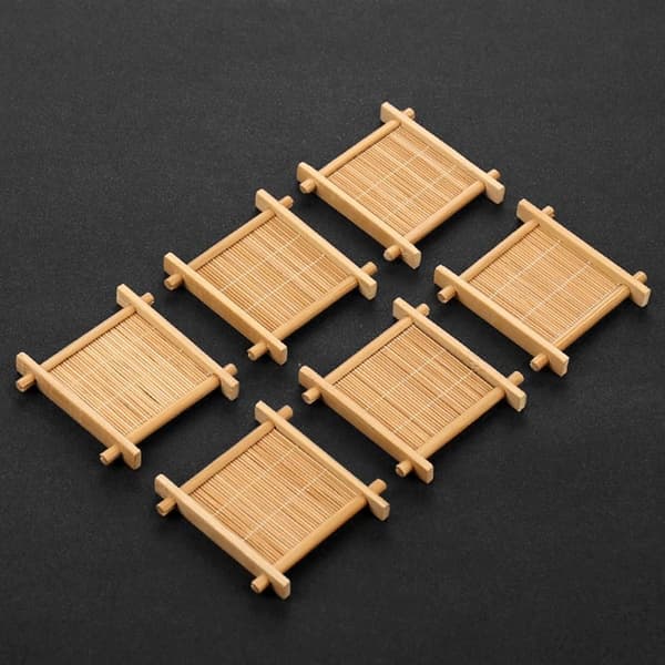3 Cup Food Bamboo Coasters - spot-ale C1