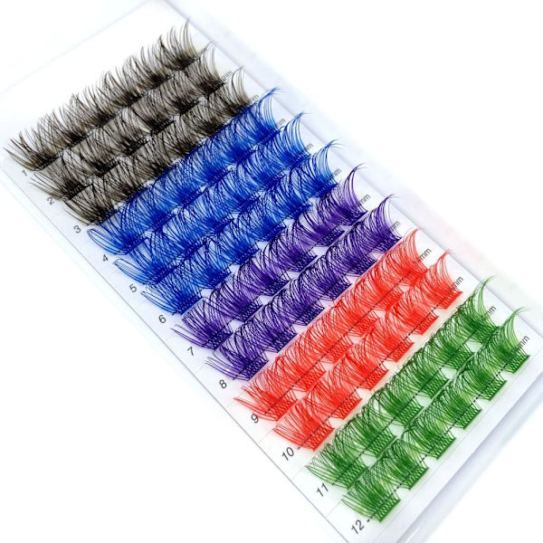 72 klusteria yksittäisiä ripsiä Colorful 16MM - varastossa 16mm