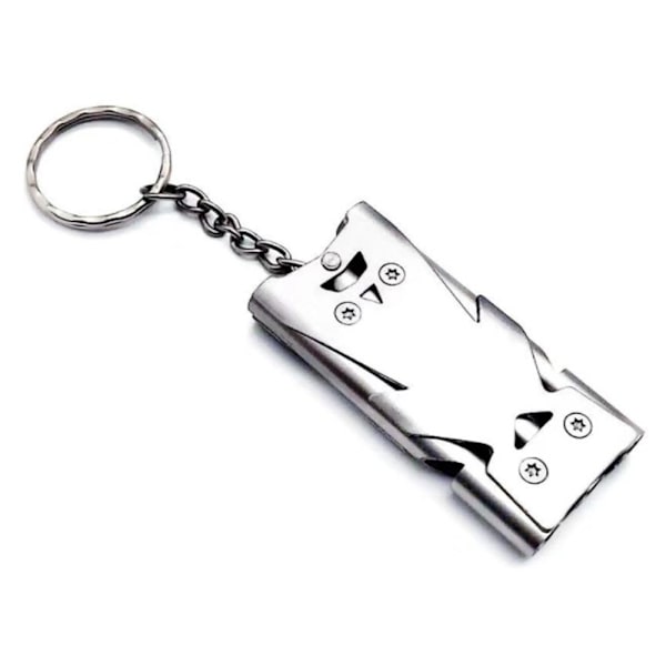 Double Pipe Whistle High Decibel SILVER - high quality silver