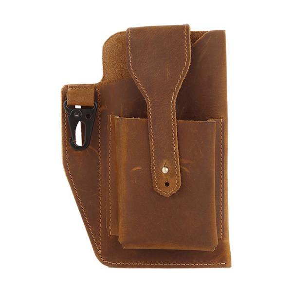 1/2/3 läder telefon hölster bältesväska Snygg midjeväska ficka - on stock Brown 1 Pc