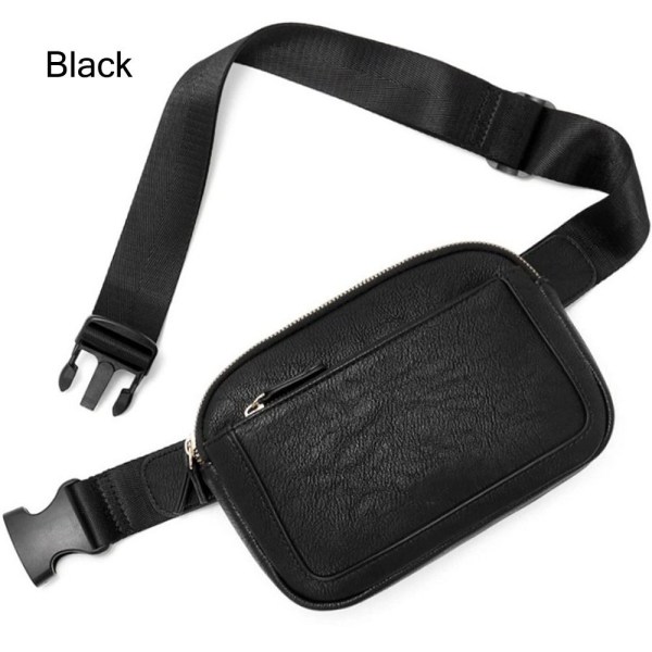 Läder Fanny Packs för Dam Bältesväska SVART - stock Black