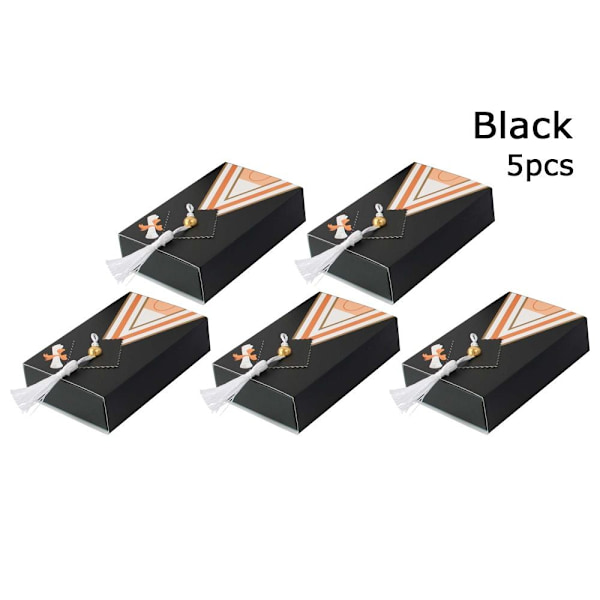 5kpl Doctor Hat Cap Candy Box Valmistujaisjuhlien koristelu MUSTA - korkea laatu black 5pcs-5pcs