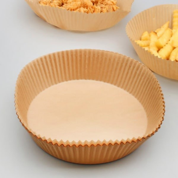 100 kpl Air Fryer Liners engångspapper pergament ångbåt nature - spot sales 100PCS true color