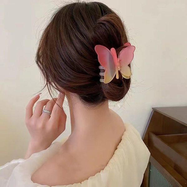 Women Hair Claw Butterfly Hairpin COFFEE - spot-myynti coffee