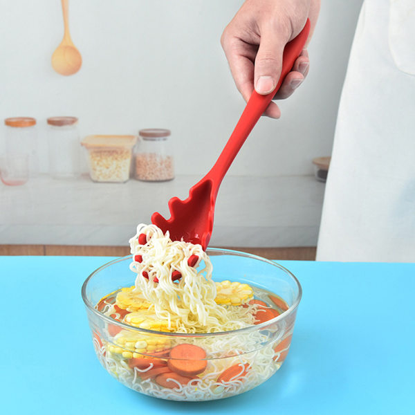 1st Silikon Pasta Nudel Sked Pasta Skopa Durkslag Nudel Pay - high quality Red