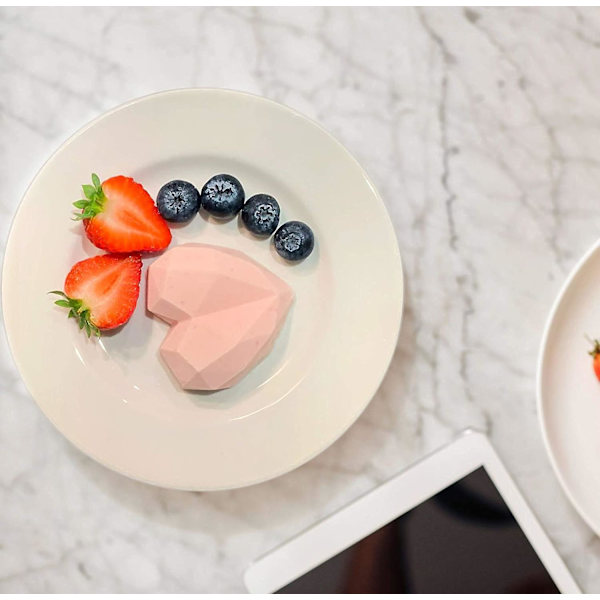 Hjärta Mould, Mini Geo Chokladformar för bakning, Rosa - spot försäljning