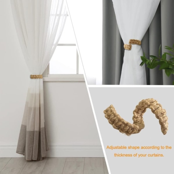 4 kpl Braided Curtain Ties Verhonauhat pellava puuvilla - spot-myynti