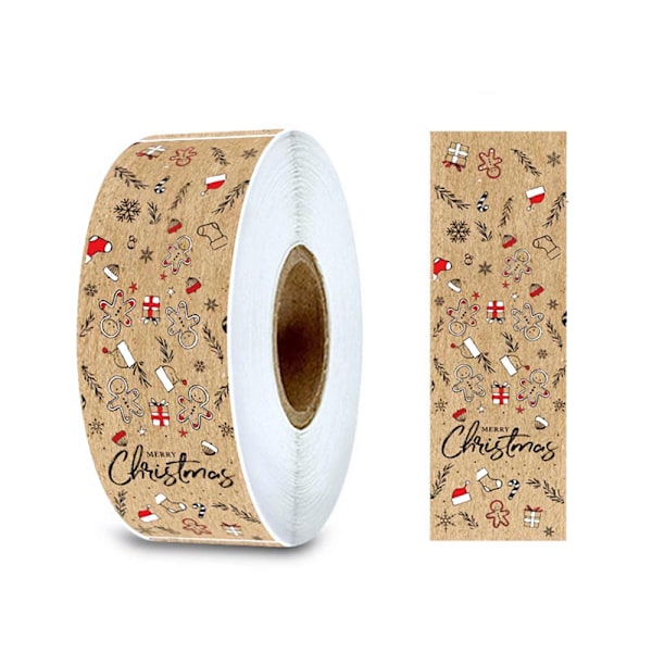 150st/rulle julklappsetiketter Kraft juletiketter - on stock