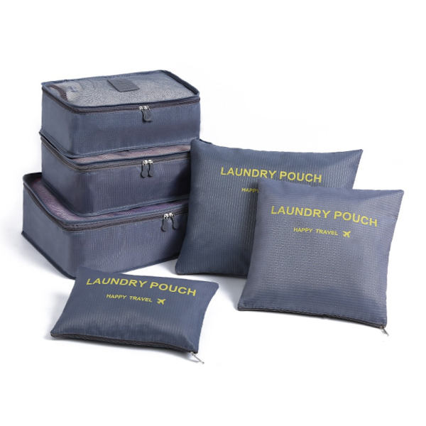 6 kpl Säilytyspussit Matkalaukku Pack Set GREY - spot ale