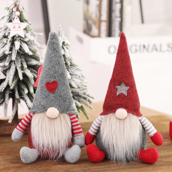 Christmas Gnomes Plysch Santa Doll Dwarf Elf Ornaments Xmas Decal - spot försäljning red