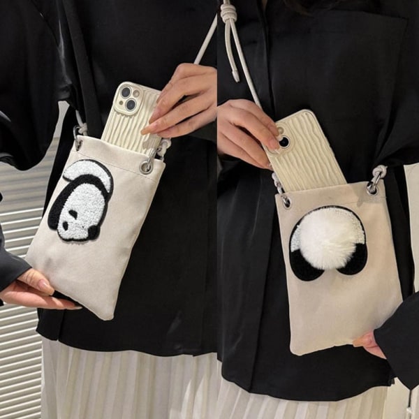 Panda Phone Case Crossbody Bag MUSTA - varastossa black
