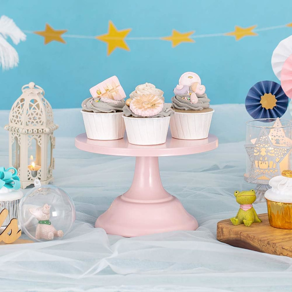 Rosa tårtställ Bröllopsdessert Cupcake 22 cm Runt tårtställ för Afternoon Tea Födelsedagsfest Bröllopsdag Baby Shower - high quality