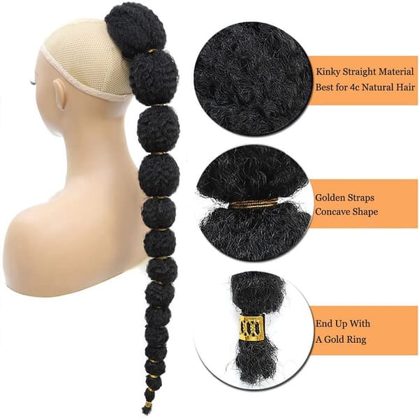 Long Braided Ponytail Extension Bubble Ponytail Braid LIGHT - spot sales Light Brown&Gold 4-4