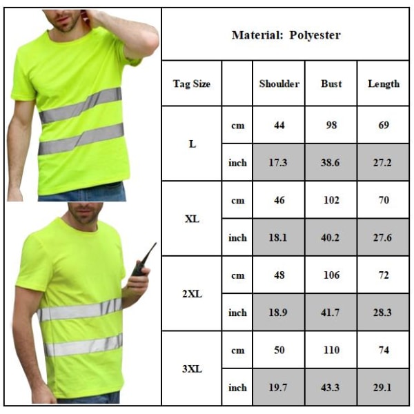 Hi Visibility Hög män Väst Bälte Arbetskläder T-shirt - spot sales Orange 2XL