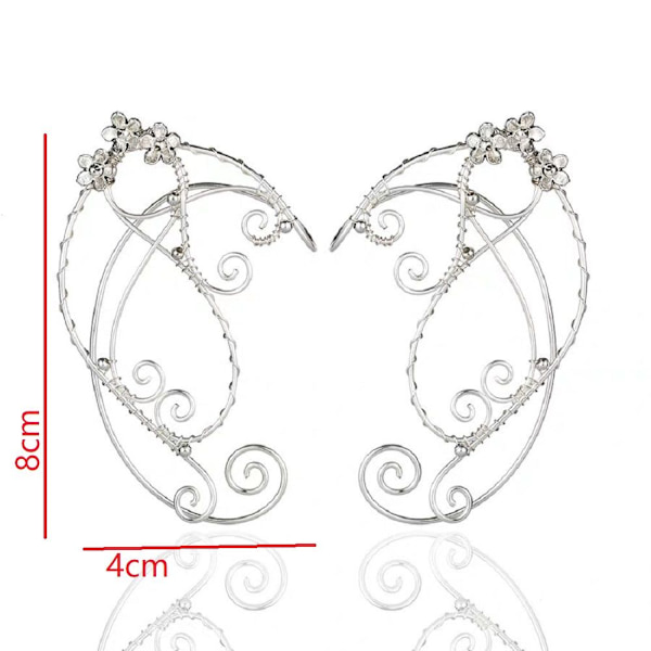 1 par Filigran Fairy Wrap Örhänge Elf Ear Cuffs HÖGER - spot försäljning