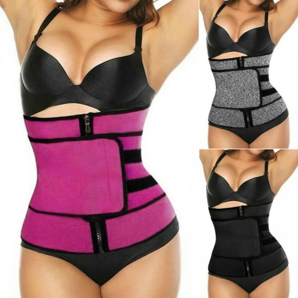Kvinnors korsett dragkedja enkel bälte Slim Bekväm form - spot försäljning Rose red XL