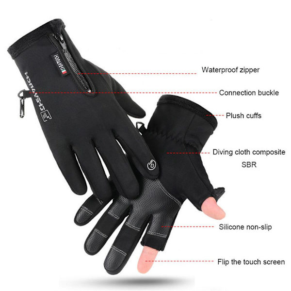 Ridding Handskar Fiskehandskar GRÅ - on stock grey L