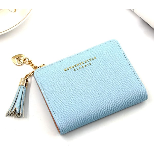 Korthållare för kort plånbok, liten plånbok, multi för kvinnor, flickor, barn (blå) - spot sales