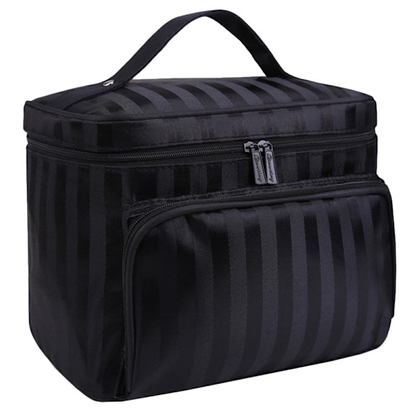 Vikbar resesminkförvaringsväska Vattentät Stripe Organizer - high quality black