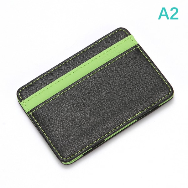 Herr PU-läder Magic plånbok Pengaklämmor Slim plånbokshållare Thi - on stock Green