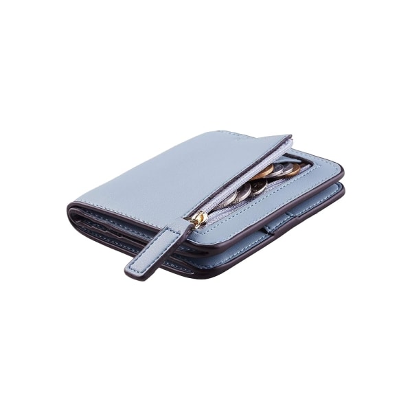 Small Compact Bifold lyxig äkta läderficka Plånbok Dam Mini-väska med ID-fönster - spot försäljning