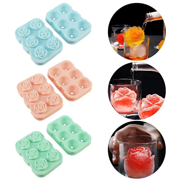Rose Ice Ball Mold Ice Ball Makeers GREEN - varastossa green